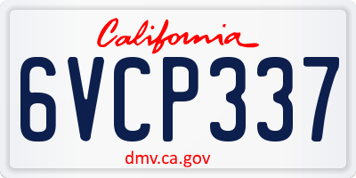CA license plate 6VCP337