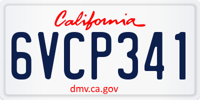CA license plate 6VCP341