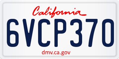 CA license plate 6VCP370