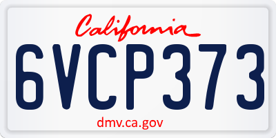 CA license plate 6VCP373