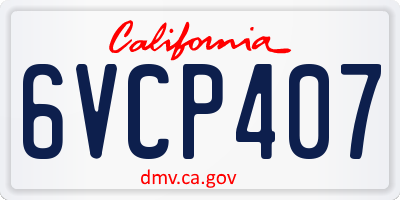 CA license plate 6VCP407