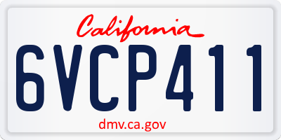 CA license plate 6VCP411