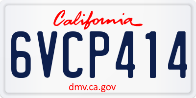 CA license plate 6VCP414