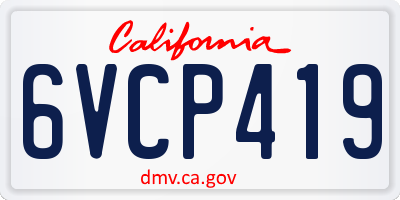 CA license plate 6VCP419