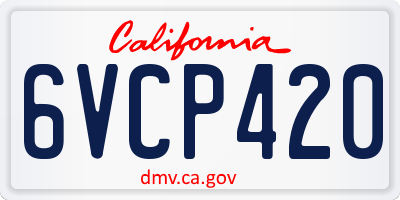 CA license plate 6VCP420