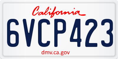 CA license plate 6VCP423