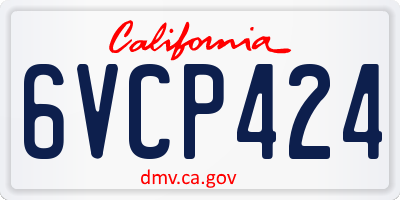 CA license plate 6VCP424