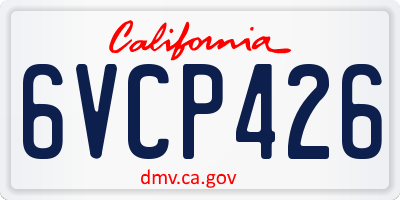CA license plate 6VCP426