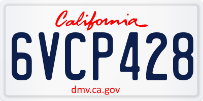CA license plate 6VCP428