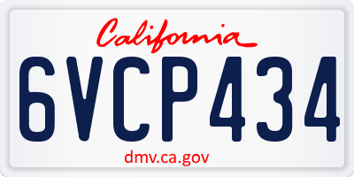 CA license plate 6VCP434