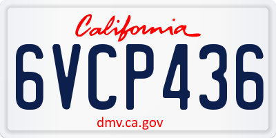 CA license plate 6VCP436