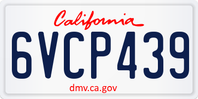CA license plate 6VCP439