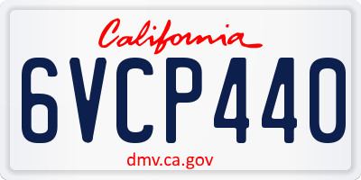 CA license plate 6VCP440