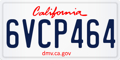 CA license plate 6VCP464