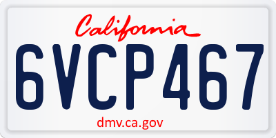 CA license plate 6VCP467