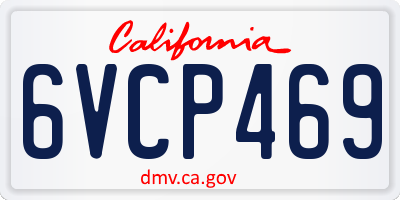 CA license plate 6VCP469