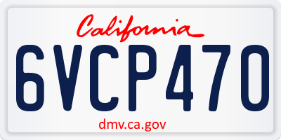 CA license plate 6VCP470