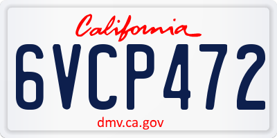 CA license plate 6VCP472