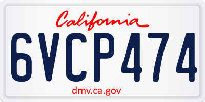 CA license plate 6VCP474