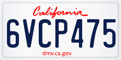 CA license plate 6VCP475