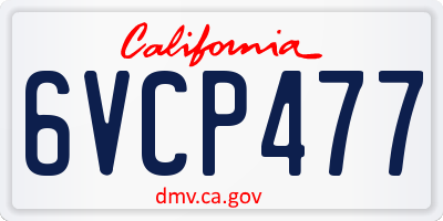 CA license plate 6VCP477
