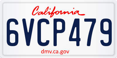 CA license plate 6VCP479
