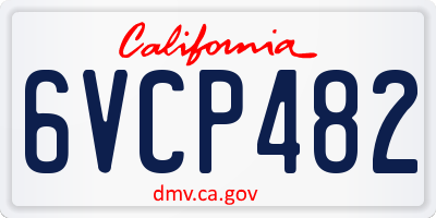 CA license plate 6VCP482