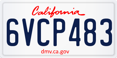 CA license plate 6VCP483