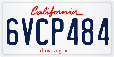 CA license plate 6VCP484