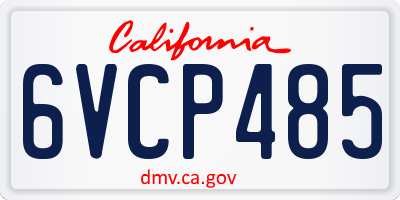 CA license plate 6VCP485
