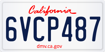 CA license plate 6VCP487
