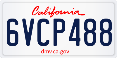CA license plate 6VCP488