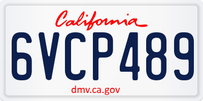 CA license plate 6VCP489