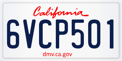 CA license plate 6VCP501