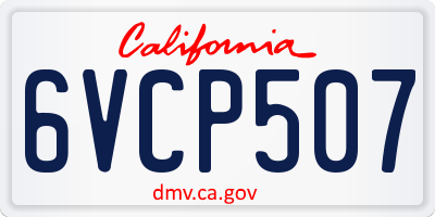 CA license plate 6VCP507