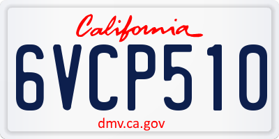CA license plate 6VCP510