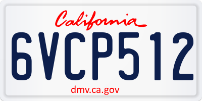 CA license plate 6VCP512
