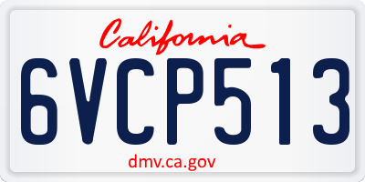CA license plate 6VCP513