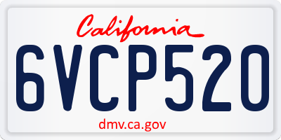CA license plate 6VCP520