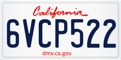 CA license plate 6VCP522