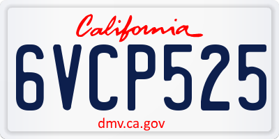 CA license plate 6VCP525