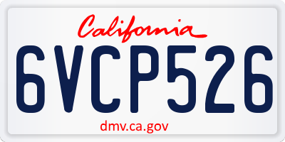 CA license plate 6VCP526