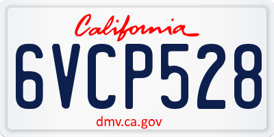 CA license plate 6VCP528