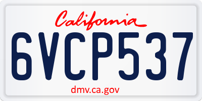 CA license plate 6VCP537