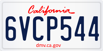 CA license plate 6VCP544