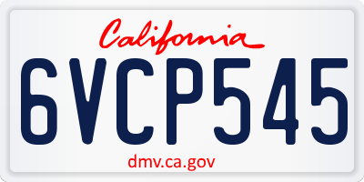 CA license plate 6VCP545