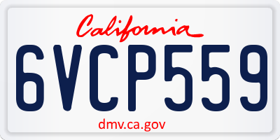 CA license plate 6VCP559