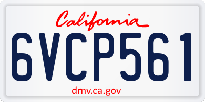 CA license plate 6VCP561
