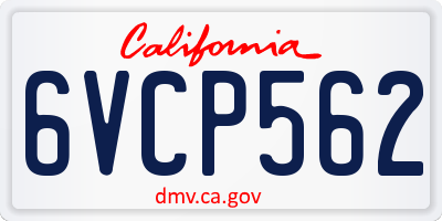 CA license plate 6VCP562