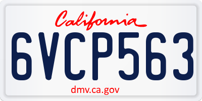 CA license plate 6VCP563